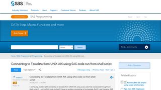 Connecting to Teradata from UNIX AIX using SAS cod... - SAS Support ...