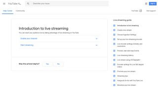 Introduction to live streaming - YouTube Help - Google Support