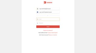 Log in to Todoist