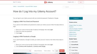 How do I Log Into my Udemy Account? – Udemy