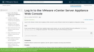 Log In to the VMware vCenter Server Appliance Web ... - VMware Docs