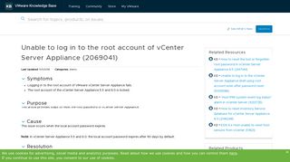 Unable to log in to the root account of vCenter Server Appliance ...
