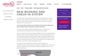 New Booking and Check-in System | Velocity Frequent Flyer