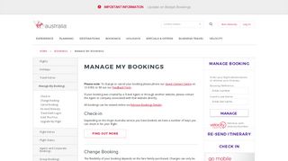 Manage Your Virgin Australia Booking | Virgin Australia
