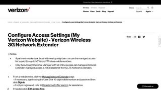 (My Verizon Website) - Verizon Wireless 3G Network Extender