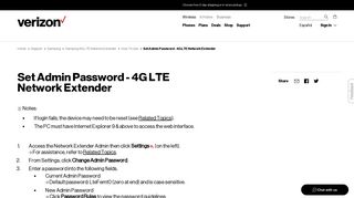 Set Admin Password - 4G LTE Network Extender | Verizon Wireless