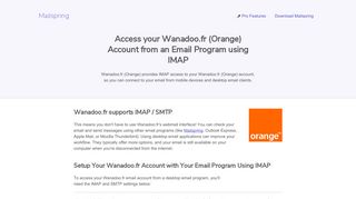 How to access your Wanadoo.fr (Orange) email account using IMAP