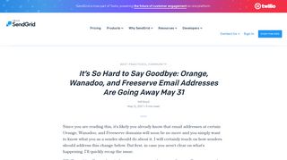 Orange, Wanadoo, and Freeserve Email Address Closures | SendGrid