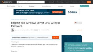 [SOLVED] Logging into Windows Server 2003 without Password ...
