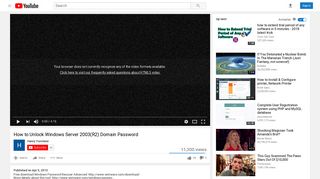 How to Unlock Windows Server 2003(R2) Domain Password - YouTube