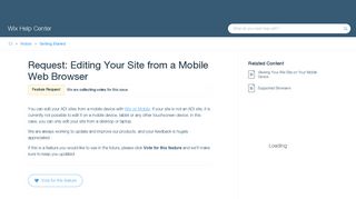 Request: Editing Your Site from a Mobile Web ... - Wix Help Center