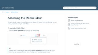 Accessing the Mobile Editor | Help Center | Wix.com