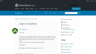Log in on localhost | WordPress.org