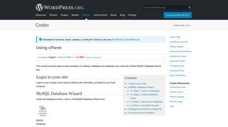 Using cPanel « WordPress Codex