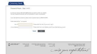 Forgot Your Password? - Comerica Web Banking