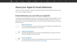 About your Apple ID email addresses - Apple Support