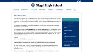Student Email - Miscellaneous - Siegel High School