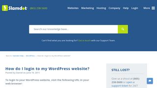 How do I login to my WordPress website? — Slamdot Help
