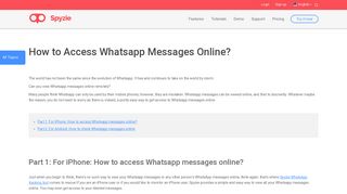 How to Access Whatsapp Messages Online - Spyzie
