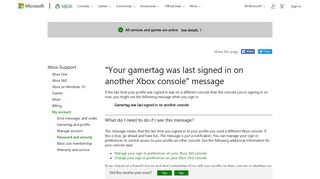Gamertag Was Last Signed In on Xbox Another Console | Xbox Live