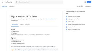 Sign in and out of YouTube - iPhone & iPad - YouTube Help