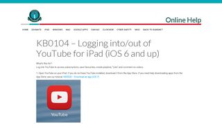 KB0104 – Logging into/out of YouTube for iPad (iOS 6 and up ...