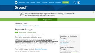 Registration Toboggan | Drupal.org
