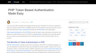 PHP Token Based Authentication Made Easy - Stormpath