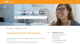 How to login to the TPG website – TPG - Taxpayer