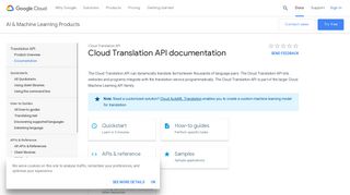 Translation API - Google Cloud