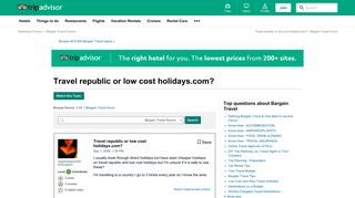 Travel republic or low cost holidays.com? - Bargain Travel Forum ...