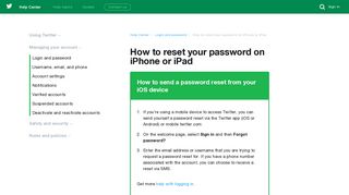 How to reset your password on iPhone or iPad - Twitter support