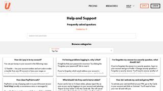Help and support - U Account