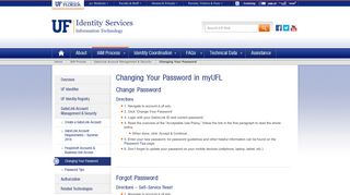 Changing Your Password » Identity Services » University of Florida
