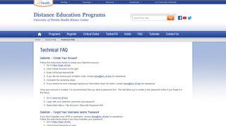 Technical FAQ » Distance Education Programs » UF Academic Health ...