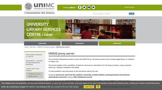 University Library Centre — University of Macerata: IANUS proxy server
