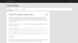 Create the Login & Logout URLs | Ultimate Django