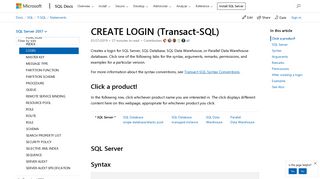 CREATE LOGIN (Transact-SQL) - SQL Server | Microsoft Docs