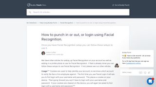 How to punch in or out, or login using Facial Recognition. | Buddy ...