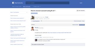 How to recover account using fb id ? | Facebook Help Community ...