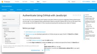 Authenticate Using GitHub with JavaScript | Firebase