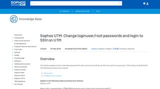 Sophos UTM: Change loginuser/root passwords and login to SSH on ...