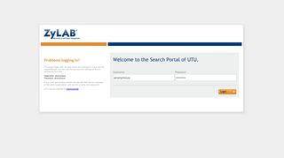 UTU - Login Page for the Search Portal
