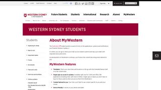 MyWestern - About MyWestern | Western Sydney University