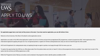 Apply | UWS | University of the West of Scotland