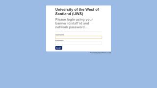 University of the West of Scotland (UWS): Login