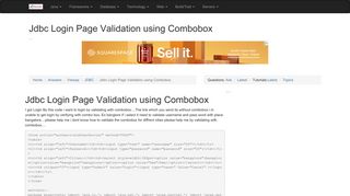 Jdbc Login Page Validation using Combobox - RoseIndia