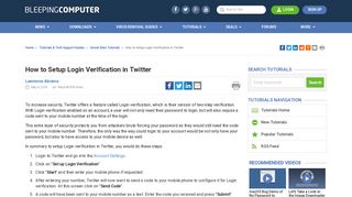 How to Setup Login Verification in Twitter - Bleeping Computer