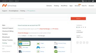 How to access an account via FTP - Hosting - Namecheap.com