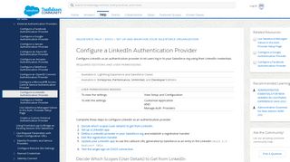 Configure a LinkedIn Authentication Provider - Salesforce Help